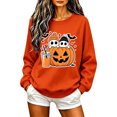 thumbnail image 2 of Halloween Ghost Sweatshirt Women Funny Spooky Season Long Sleeve Shirt | Spooky Shirts Halloween Party Outfits Crewneck Halloween Pullover Top, 2 of 5