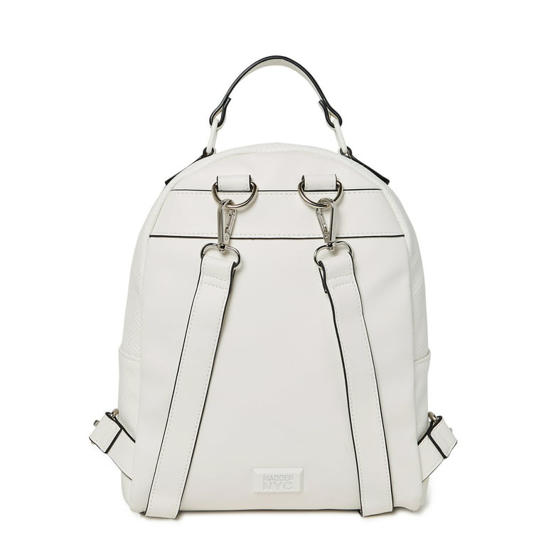 Madden NYC Women's Faux Leather Mini Backpack White