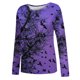 thumbnail image 5 of Camiseta de moda Sexy informal de Halloween para mujer, camiseta estampada de manga larga con cuello redondo y fruncido, blusa, Tops Pompotops FGAJ8138, 5 of 5