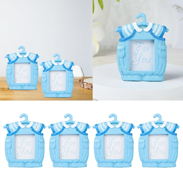 4pc Cute Baby Party Boy Hanger Picture Frame Baby Full Moon Birthday Bath Clothes Shape Mini Photo Frame Christmas Ornament Packs Cooking Ornament Christmas Decorations And