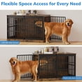 thumbnail image 3 of Behost 47" Dog Crate Furniture for Large Dogs, Indoor Dog Cage Kennel with Customizable Nameplate, 3-Sided Access, Rustic Brown, 3 of 11