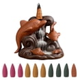 thumbnail image 1 of Brûleur d'encens décoratif à refoulement, porte-encens, ornement pour la maison avec décor de dauphin, 1 of 4