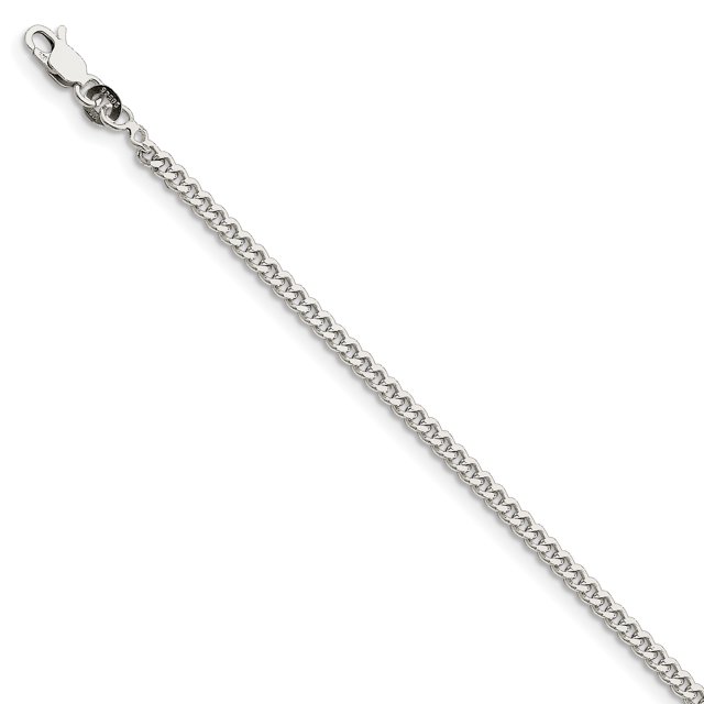 925 Sterling Silver 3mm Curb Chain Bracelet