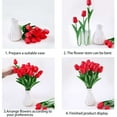 thumbnail image 4 of LAVA 25 Packs Artificial Flowers Faux Tulip Real Touch Blush Tulip Bouquet for Easter Spring Home Table Decor Yellow, 4 of 10