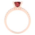 thumbnail image 4 of Solitaire with Accents Engagement Ring for Women - 1.71ct Natural Garnet in 14K Rose Gold Promise Ring, 4 of 6