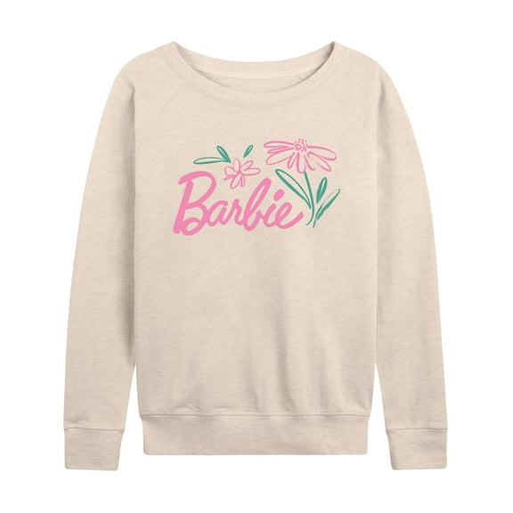 Barbie - Easter - Hand Painted Flowers - Women's Lightweight French Terry Long Sleeve Shirt