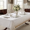 thumbnail image 3 of Plastic Table Cloth Disposable 6 Pack, 54 x 108 Inch, White, Black Dot, for Party Picnic Wedding, 3 of 6