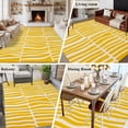 thumbnail image 5 of 5'x8' Area Rugs, Yellow Striped Indoor Outdoor Area Rug for Living Room Bedroom, Modern Geometric Abstract Retro Washable Bathroom Rugs Kitchen Floor Carpet Mats Home Decor Aesthetic, 5 of 8