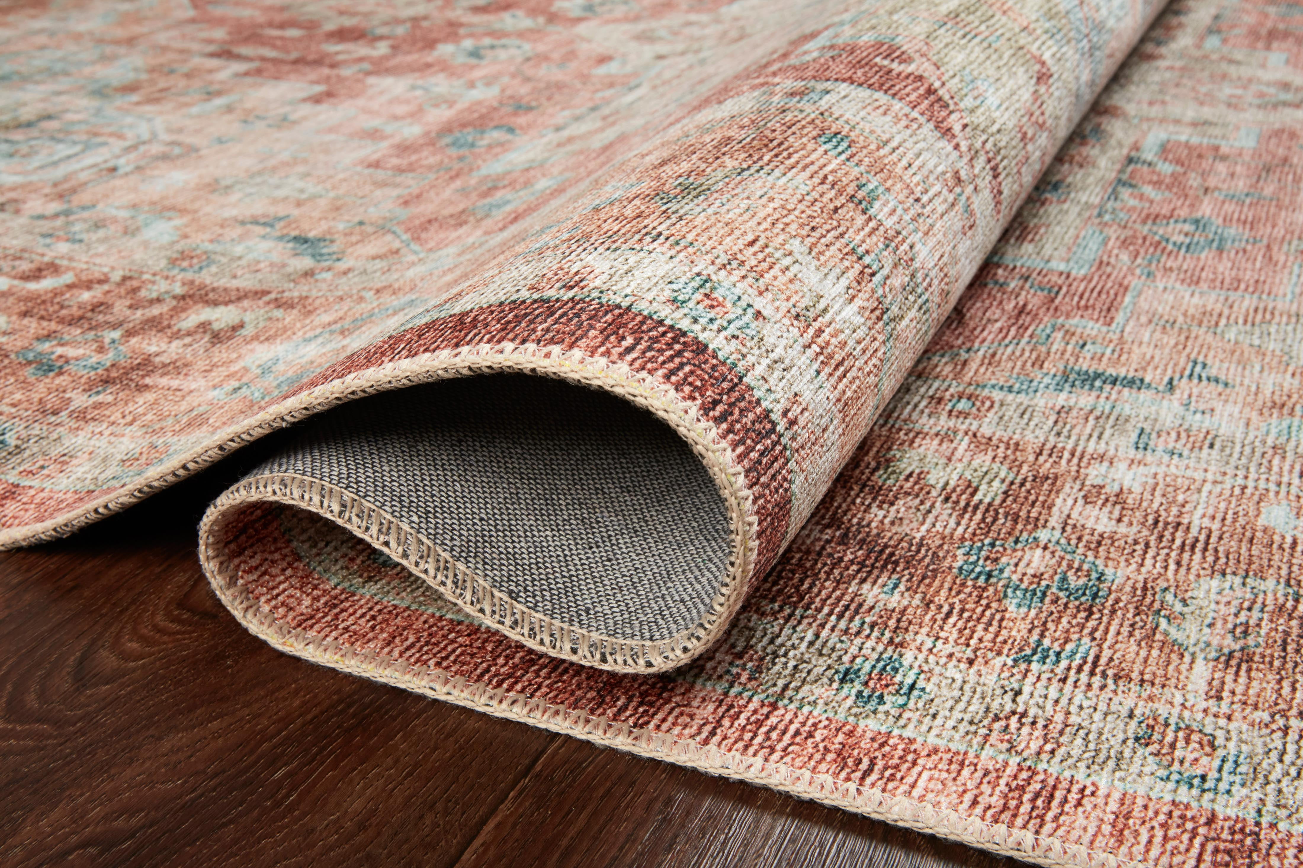 Loloi Heidi Collection HEI-01 Terracotta / Aqua, Oriental Area Rug 5'-0" x 7'-6"