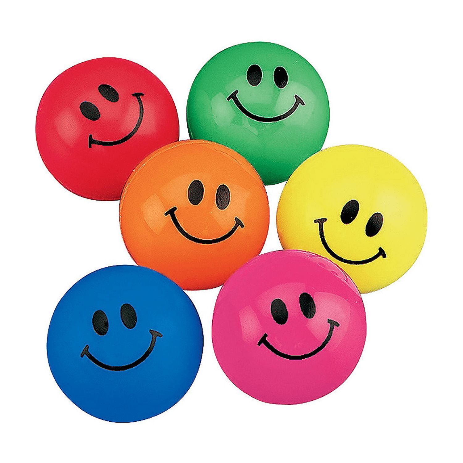 Bulk Super Bouncy Smile Face Balls, Fun Party Bag Filler (4Dz