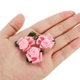 thumbnail image 4 of Uxcell Mini Rosas de Cinta de Satén, Pequeñas Rosetas de Tela, con Hojas Verdes, Rosa, 4 of 6