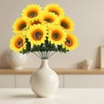 thumbnail image 3 of Artificial Sunflower Decor, Outdoor Indoor Home Wedding Arrangement, Realistic Design Durable No Maintenance, Garden Party Office Shop Decor, Vase Centerpiece Gift Ornament, 3 of 5