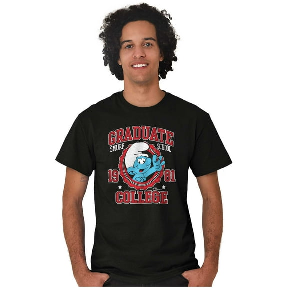 Retro Smurf School College Graduate Men's Graphic T Shirt Tees Brisco Brands S