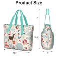 thumbnail image 3 of Tote Bag for Women - Multicolor Christmas Deer Pattern Shoulder Bag - Large Utility Work Duffle Bag with Zipper Handbag for Travel, Work, Sprots, 3 of 5