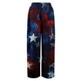 thumbnail image 5 of USA Anniversary 250 Womens Workout Pants Patriotic Star USA Flag Print Elastic High Waist Trousers Slit Baggy Wide Leg Relaxed Fit Soft Lounge Pants, #01 Royal Blue, S, 5 of 6
