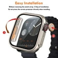 thumbnail image 7 of ASTRAEA for Apple Watch Series 9 8 7 45mm Case, [Ultra Style Design] Full Cover Built-in PC Glass Screen Protector for iWatch, Titanium, 7 of 7