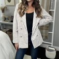 thumbnail image 3 of MPWEGNP Cardigan à Poches Couleur Unie Chaud pour Femmes Veste de Costume Mi-Longue, Blanc, TG, 3 of 5