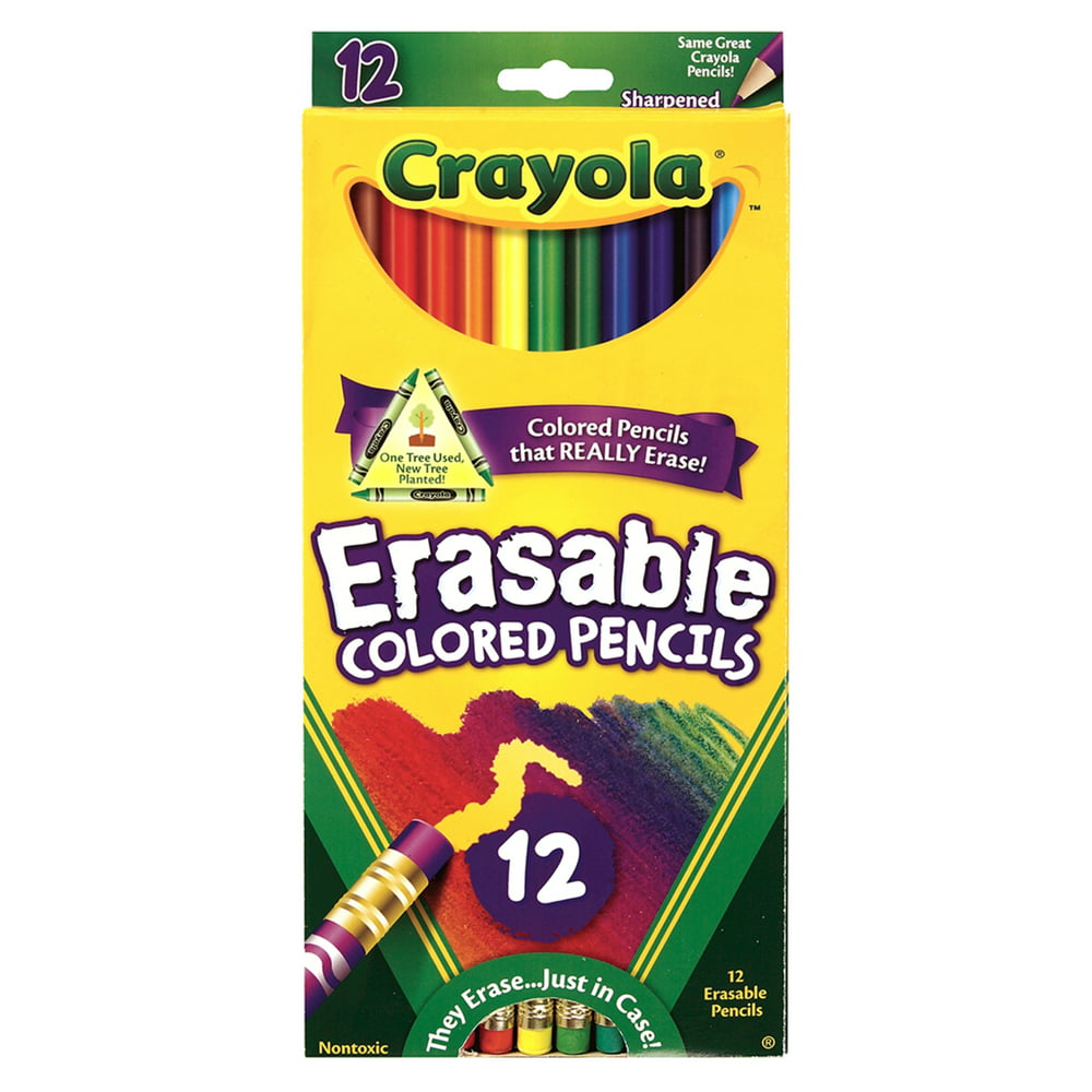Crayola Erasable Colored Pencil Set, Assorted Colors, Beginner Child