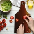 thumbnail image 3 of Landscape Cutting Board, Dubai Downtown with Cityscape Skyscrapers Sunset Middle East City Photo, Decorative Tempered Glass Cutting and Serving Board, Wine Bottle Shape, Multicolor, by Ambesonne, 3 of 5