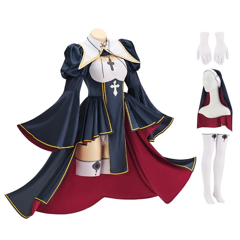 Nun Charlotte Dress Uniform Anime Battle Clothing Set Game Performance Dress  for Women - Walmart.com