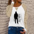 thumbnail image 1 of Puntoco Mujer Moda Cuello Redondo Cómodo Estampado Suelto Camiseta Manga Larga Blusa Casual tops Encaje Puntoco Puntoco-1324, 1 of 4