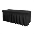 thumbnail image 4 of Furvclv Black Table Skirt Wrinkle Resistant Waterproof Greaseproof Thickened Fabric Table Cloth Cover For Rectangle Table 4/6/8ft, 4 of 9