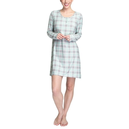 

Cool Girl Women s Dashing Through Sleepshirt Nightgown Sleepwear Plaid X-Large