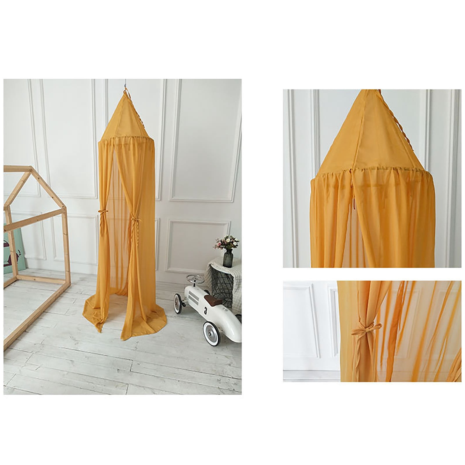 Jierger Bed Canopy Baby Canopy Chiffon 𝒊𝒏𝒔𝒆𝒄𝒕 Net Decoration 𝑴𝒐𝒔𝒒𝒖𝒊𝒕𝒐 Net for Cot-𝑷𝑰𝑵𝑲 yellow Suitable for Baby Adults Bedroom, Camping, nap, Patio