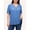 Beja Blue, variant on Sewify 2025 Summer Women's Plus Size Tops Short Sleeve Eyelet Cross Rope Hollow V-Neck Elegant Blouses,1X/2X/3X/4X
