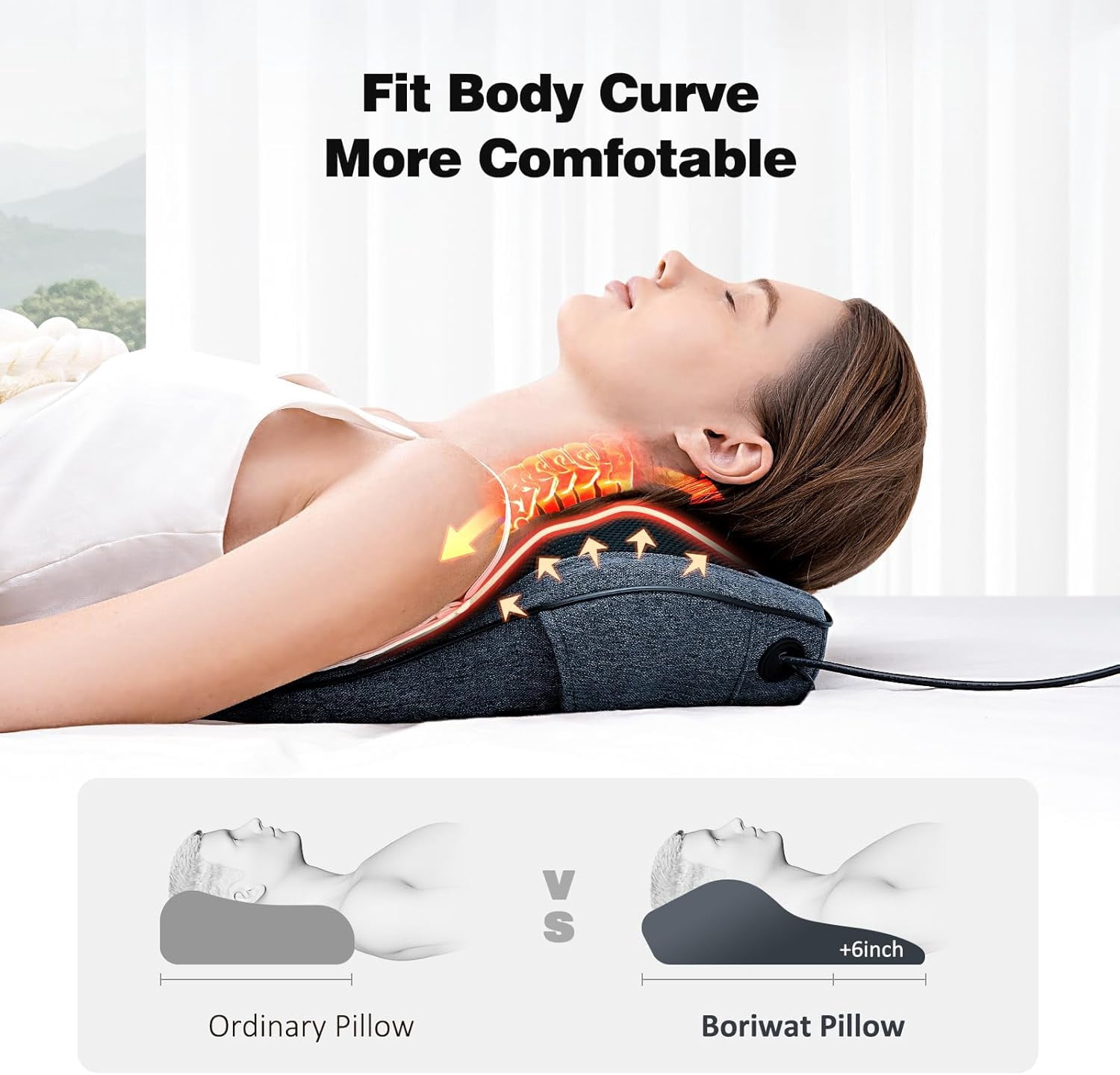 COSYSKY Back Massager with Heat 3D Kneading Shiatsu Back Neck Massager, Black
