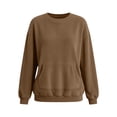 thumbnail image 6 of Zysthvn Fall Womens Crewneck Sweatshirt Lightweight Pullover Corduroy Casual with Pockets Long Sleeve Sweatshirts for Women Solid Tops, 6 of 7