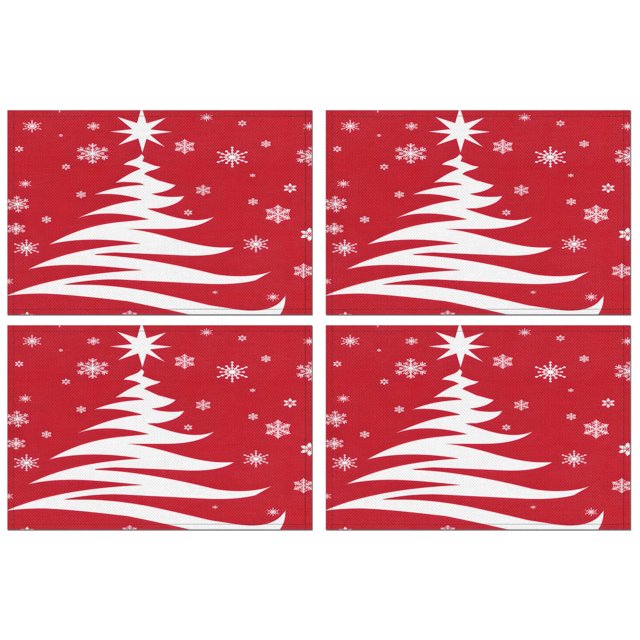 Joyeux Noël Ensemble de 4 Napperons Résistants à la Chaleur 12 X 18 Pouces Modes pour Table à Manger Cuisine