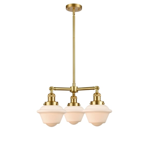 207-SG-G531-LED-Innovations Lighting-Small Oxford - 20 Inch 10.5W 3 LED Chandelier Satin Gold