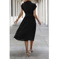 thumbnail image 3 of NAYAOTO Womens Casual Midi Dresses Solid V Neck Short Sleeve Button Shirt Belted Dress with Pockets for Spring Summer 2026, 3 of 7
