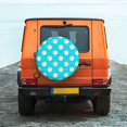 thumbnail image 6 of Goofa Aqua And White Polka Dot Pattern Universal Tire Cover for Jeep, SUV, Truck, and Trailer – Waterproof, UV-Resistant,Easy to Install, Fits 14"-17" Tires-15 inch, 6 of 6