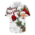 thumbnail image 4 of Camisas de Manga Larga para Hombres, Botón de Impresión Blusa de Cuello, Camisa de Poliéster de Moda Casual, 4 of 8