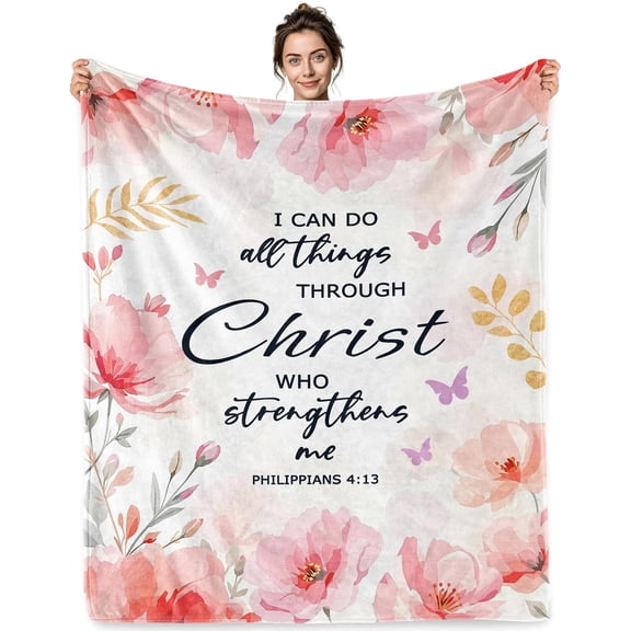 Freedom Christian Gifts for Women Inspirational Religious Blanket Baptism Spiritual Gifts for Girls Women Catholic Prayer Throw Faith Based Comfort Devotional Use(60x80 Inch)