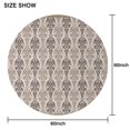 thumbnail image 6 of Boho Brown Damask Ethnic Pattern Round Tablecloth 60"x60",Wrinkle Wipeable Table Cloth for Kitchen Dining Room Picnic Patio Party, 6 of 6