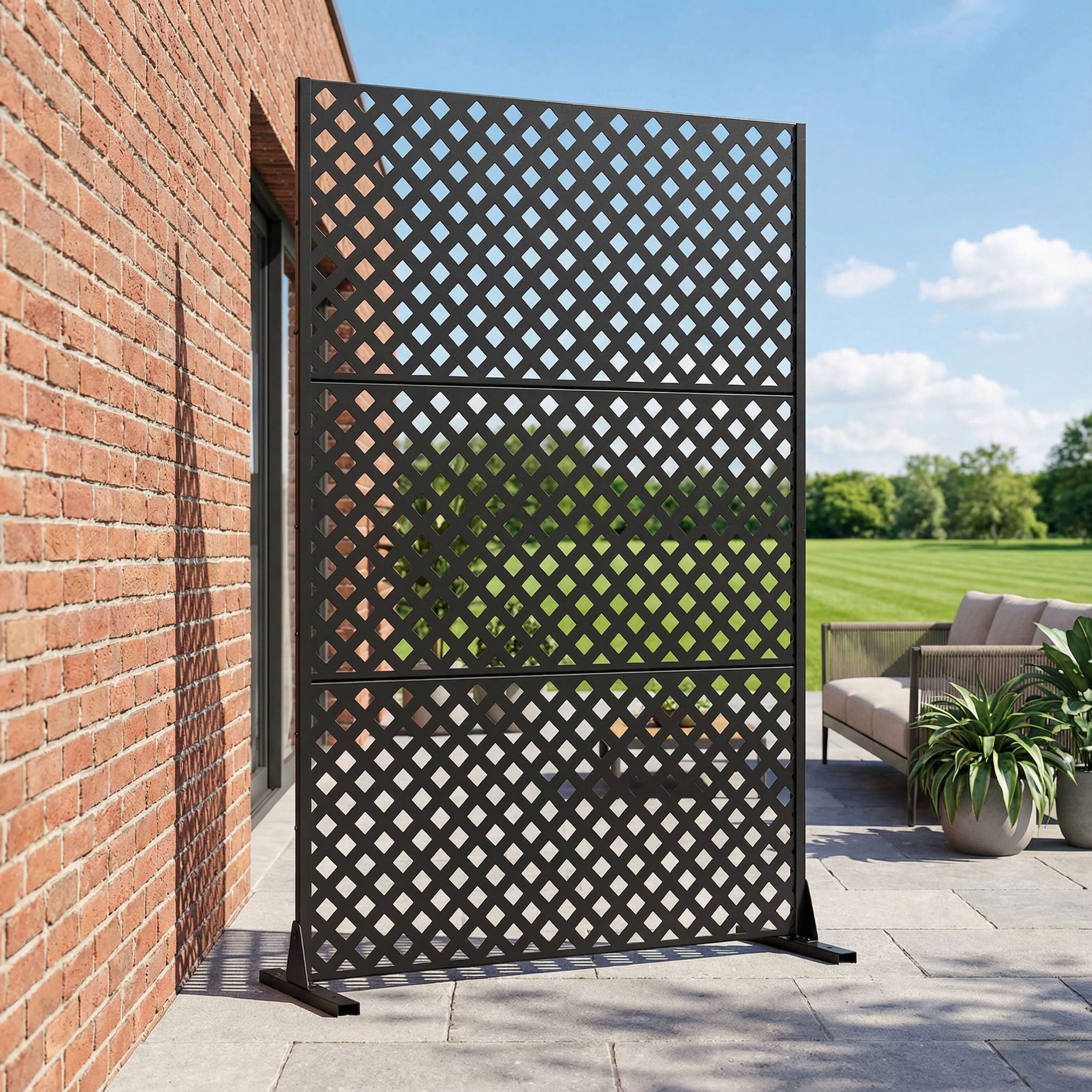 MAYEERTY 3 Panels Outdoor Privacy Screen, Metal Decorative Privacy Fence, Privacy Panel for Patio, Balcony, Backyard, Garden
