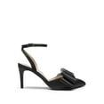 thumbnail image 2 of Women’s Pointed Toe Pumps Satin Stiletto Heels With Bow and Rhinestone, 2 of 8