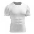 thumbnail image 3 of Mens Short Sleeves Compression Tops Sportswear T-Shirts Bodybuilding Tee Quick Dry Tops, 3 of 4