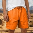 thumbnail image 2 of Besolor Men's Plus Size Cargo Shorts Wide Leg Elastic Waist Drawstring Casual Loose Workout Athletic Shorts with Pockets(X-Large,Orange), 2 of 7