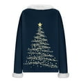 thumbnail image 3 of Craaazy Women's Casual Christmas Shirts Solid Color V-neck Pullover Top Gifts, 3 of 7