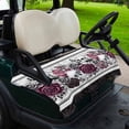 thumbnail image 2 of Golf Cart Seat Covers for 2 Seater,Halloween Soft Microfiber Cart Seat Towel Blanket,Black Purple Skull Roses Horror Flower Absorbent Breathable Non Slip Bench Seats Protector for Golf Course 51"x31", 2 of 9