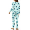 thumbnail image 5 of DISNIMO Sea Turtle Starfish Print Women 2 Piece Pajamas Set Long Sleeve Lounge Set Crew Neck Pullover Top Wide Leg Pants Soft Comfy Sleepwear Loungewear, XL, 5 of 7