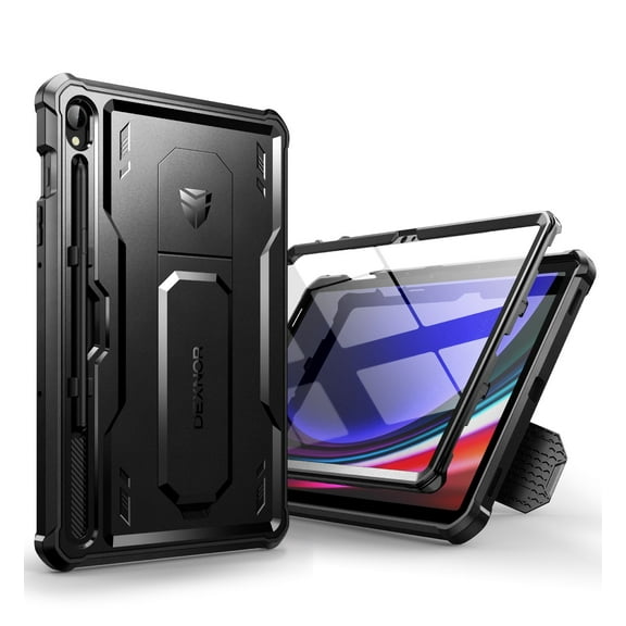 Dexnor Case for Samsung Galaxy Tab S9 11 Inch 2023, [Built in Screen Protector & Kickstand] with Pen Holder Heavy Duty Shockproof Full Body Protective Cover for Galaxy Tab S9 Case,Black