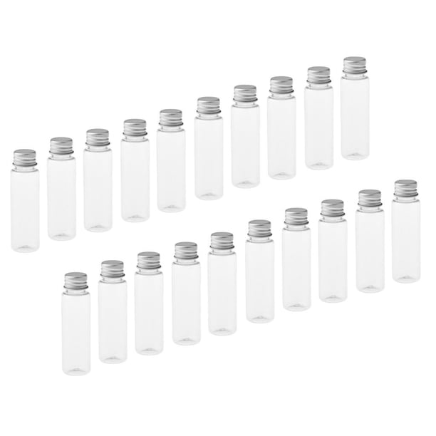 20x 30ml de maquillaje de plástico recg portátiles cosmético - Gorra plateada transpente Zulema Botellas de maquillaje vacías