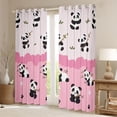 thumbnail image 2 of Feelyou Pink Cute Panda Black Out Curtains for Kid, Kawaii Cartoon Animal Curtains Pack of 2 (42x63 Each), Princess Style Bedroom Curtains, Window Curtains Home Decor, 2 of 6
