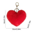 thumbnail image 3 of Bfogop Soft Fluffy Faux Fur Pompoms Keyring Car Key Heart Plush Keychain,Heart Plush Keychain, Faux Fur Pom Pom Bag Charms, Cute Accessories for Backpacks Purse Car Key, 3 of 6