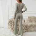 thumbnail image 5 of Women's Stripe Pajama Set with Round Neck Long Sleeve Blouse and Short Pants for Lounge Comfort, 5 of 6